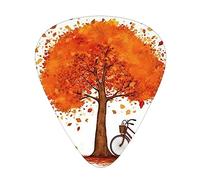 Plettri per chitarra, per chitarra acustica, chitarra elettrica, basso, ukulele tre dimensioni (confezione da 12) albero autunnale con stampa di vecchia bici invecchiata