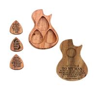 Plettri per Chitarra Personalizzati Con Custodia, Confezione Da 3 Custodia per Plettro in Legno, Plettri per Chitarra Unici,C