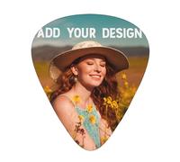Plettri per chitarra personalizzati con foto e testo, confezione da 12 plettri personalizzati con il tuo design, stampa su un lato, regalo per chitarristi e ukulele, con custodia