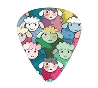 Plettri per chitarra personalizzati con motivo a pecorelle colorate e cartoni animati, 12 pezzi, in una scatola, il plettro rende il suono chiaro, ukulele, basso elettrico (0,46 0,71 0,96 mm)