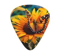 Plettri per chitarra personalizzati con stampa a farfalla e girasole, 12 pezzi in una scatola, il plettro rende il suono chiaro, ukulele, basso elettrico (0,46 0,71 0,96 mm)