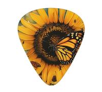 Plettri per chitarra personalizzati con stampa a farfalla e girasole, 12 pezzi in una scatola, il plettro rende il suono chiaro, ukulele, basso elettrico (0,46 0,71 0,96 mm)