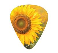 Plettri per chitarra personalizzati con stampa a girasole, 12 pezzi in una scatola, il plettro rende il suono chiaro, ukulele, basso elettrico (0,46 0,71 0,96 mm)