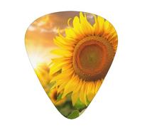 Plettri per chitarra personalizzati con stampa a girasole, 12 pezzi in una scatola, il plettro rende il suono chiaro, ukulele, basso elettrico (0,46 0,71 0,96 mm)