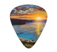 Plettri per chitarra personalizzati con stampa "Alba sulla baia di Hanauma, Oahu, Hawaii", 12 pezzi in una scatola, il plettro rende il suono chiaro, ukulele, basso elettrico (0,46 0,71 0,96 mm)