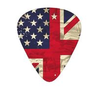 Plettri per chitarra personalizzati con stampa bandiera USA e Regno Unito, 12 pezzi in una scatola, il plettro rende il suono chiaro, ukulele, basso elettrico (0,46 0,71 0,96 mm)