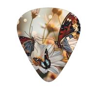 Plettri per chitarra personalizzati con stampa di farfalle e fiori, 12 pezzi, in una scatola, il plettro rende il suono chiaro, per ukulele, basso elettrico (0,46 0,71 0,96 mm)