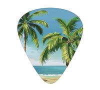 Plettri per chitarra personalizzati con stampa di palme tropicali, 12 pezzi in una scatola, il plettro rende il suono chiaro, ukulele, basso elettrico (0,46 0,71 0,96 mm)