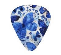 Plettri per chitarra personalizzati con stampa farfalle blu, 12 pezzi in una scatola, il plettro rende il suono chiaro, ukulele, basso elettrico (0,46 0,71 0,96 mm)