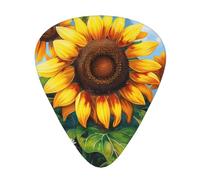 Plettri per chitarra personalizzati con stampa "Girasole estivo", 12 pezzi in una scatola, il plettro rende il suono chiaro, ukulele, basso elettrico (0,46 0,71 0,96 mm)