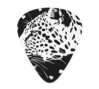 Plettri per chitarra personalizzati con stampa leopardata nera, 12 pezzi in una scatola, il plettro rende il suono chiaro, ukulele, basso elettrico (0,46 0,71 0,96 mm)