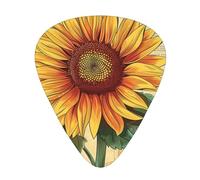 Plettri per chitarra personalizzati con stampa retrò a forma di girasole, 12 pezzi in una scatola, il plettro rende il suono chiaro, per ukulele, basso elettrico (0,46 0,71 0,96 mm)