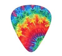Plettri per chitarra personalizzati con stampa tie-dye arcobaleno, in scatola, 12 pezzi, per ukulele e basso elettrico (0,46 mm, 0,71 mm, 0,96 mm).