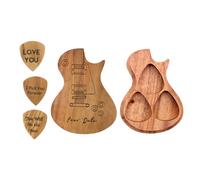 Plettri per Chitarra Personalizzati, Confezione Da 3 Custodia per Plettro in Legno, Porta Plettri per Chitarra,F