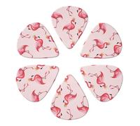 Plettri per chitarra Pink Flamingo Crown, confezione da 6, sottili, medi e pesanti, per chitarra acustica, elettrica, ukulele, basso, 0,46 mm