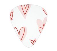Plettri per chitarra Pink Heart 12 pezzi, plettri acustici essenziali spessi e sottili per studenti 0,46 0,96 0,71 M
