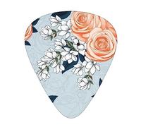 Plettri per chitarra Pink Rose Flowers Stampati Confezione da 12 Plettri per chitarra per basso elettrico acustico Ukelele