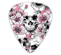 Plettri per chitarra Pink Rose Skull Premium Plettri per basso per chitarra elettrica e basso con tre dimensioni (confezione da 12)