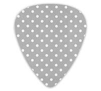 Plettri per chitarra Plettri per chitarra con motivo a pois grigi e bianchi 12 confezioni - Plettri per chitarra di varietà Plettri