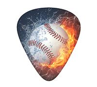 Plettri per chitarra, Plettri per ukulele Ice Water Fire Palla da baseball Plettri per chitarra 0,46 mm/0,71 mm/0,96 mm Plettri per chitarra Confezione da 12 per basso, chitarre acustiche ed e