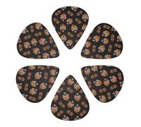 Plettri per chitarra professionali 351 Shape Fire Angry Tiger, confezione da 6 palette in celluloide per tutte le chitarre e mandolini, set leggero-medio-pesante