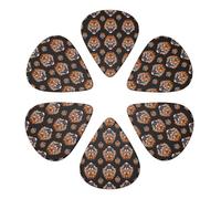 Plettri per chitarra professionali 351 Shape Fire Angry Tiger, confezione da 6 palette in celluloide per tutte le chitarre e mandolini, set leggero-medio-pesante