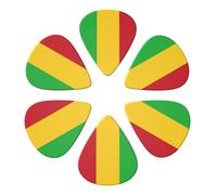 Plettri per chitarra professionali 351 Shape Flag Republic Mali, confezione da 6 palette in celluloide per tutte le chitarre e mandolini, set leggero-medio-pesante