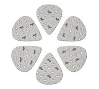 Plettri per chitarra professionali 351 Shape Horse Grey, confezione da 6 palette in celluloide per tutte le chitarre e mandolini, set leggero-medio-pesante