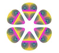 Plettri per chitarra professionali 351 Shape Peacock Pattern Rosa, confezione da 6 palette in celluloide per tutte le chitarre e mandolini, set leggero-medio-pesante