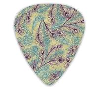 Plettri per chitarra Purple Peacock Feather 12 pezzi Plettri per ukulele inclusi 0,46 mm 0,71 mm 0,96 mm