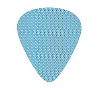 Plettri per chitarra Quirky Rounds Confezione da 12 Plettri per chitarra universali in ABS, motivo a tema Geometl con tondi eccentrici, per chitarra acustica ed elettrica, blu cielo corallo scuro