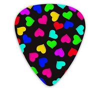 Plettri per chitarra Rainbow Hearts4 Plettri per chitarra Premium 12 pezzi Plettri per ukulele inclusi 0,46 mm 0,71 mm 0,96 mm