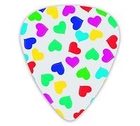 Plettri per chitarra Rainbow Hearts4- Plettri per chitarra Premium 12 pezzi Plettri per ukulele inclusi 0,46 mm 0,71 mm 0,96 mm
