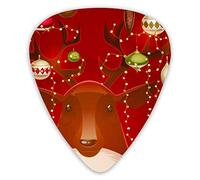 Plettri per chitarra Red Christmas Deer Ukulele Plettri 12 pezzi inclusi 0,46 mm 0,71 mm 0,96 mm