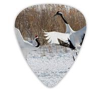 Plettri per chitarra Red Crowned Crane 12 pezzi Plettri per ukulele inclusi 0,46 mm 0,71 mm 0,96 mm
