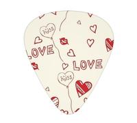 Plettri per chitarra Red Heart 12 pezzi, plettri acustici essenziali spessi e sottili per studenti 0,46 0,96 0,71 M