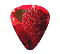 Plettri per chitarra Red Rose Love Heart stampato Ukulele Basso Elettrico Chitarre acustiche Sottile Medio Pesante Confezione da 12 (0,46/0,71/0,96 mm)
