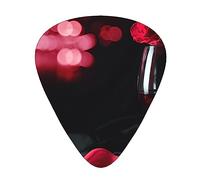 Plettri per chitarra Red Wine Rose Stampato Ukulele Basso Elettrico Chitarre acustiche Sottile Medio Pesante Confezione da 12 (0,46/0,71/0,96 mm)