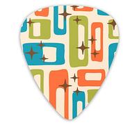 Plettri per chitarra Retro Mid Century Modern Abstract 12 pezzi Plettri per ukulele inclusi 0,46 mm 0,71 mm 0,96 mm