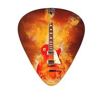 Plettri per chitarra Rock In Burn Stampato Ukulele Basso Elettrico Chitarre acustiche Sottile Medio Pesante Confezione da 12 (0,46/0,71/0,96 mm)