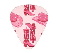 Plettri per chitarra rosa da cowboy western, 12 pezzi, chitarra acustica, chitarra elettrica, essenziali, spessi e sottili, plettri per chitarra per riunioni di famiglia, chitarristi maschi e femmine