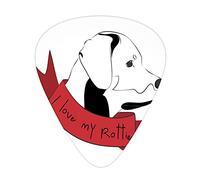 Plettri per chitarra Rottweiler Confezione da 12 Plettri per chitarra universali in ABS, I Love My Rottie Quote with a Dogs Items, per chitarra acustica ed elettrica, Antracite Vermiglio