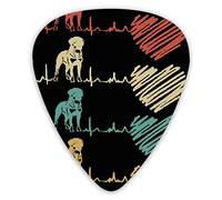 Plettri per chitarra Rottweiler Lover Dog Gift Rottweiler Heartbeat Premium Plettri per basso per chitarra elettrica e basso (12 pezzi)