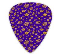 Plettri per chitarra Royal Crowns - Oro su viola Plettri per basso Premium per chitarra elettrica e basso con tre misure (confezione da 12)