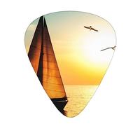 Plettri per chitarra Sailboat on the Ocean Plettri per chitarra e basso con scatola organizer per riporre 12 pezzi include calibri sottili, medi e pesanti