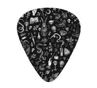 Plettri per chitarra, Salem Witch In Black per chitarra acustica, chitarra elettrica, basso, ukulele tre dimensioni (confezione da 12)