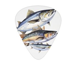 Plettri per chitarra Salmon Fish Print Confezione da 12 plettri per chitarra basso elettrico acustico Ukelele