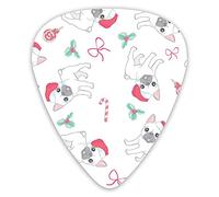 Plettri per chitarra Seamless Pattern Bulldog francese con cappello da Babbo Natale Plettri Premium Sampler 12 confezioni - Varietà Plettri per chitarra Plettri