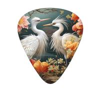 Plettri per chitarra, set da 12 pezzi, comodi da tenere in mano, con bordi lisci, tre spessori da abbinare a due gru e crisantemi