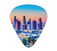 Plettri per chitarra, set da 12 pezzi, comodi da tenere in mano, con bordi lisci, tre spessori da abbinare alle stampe Skyline di Los Angeles